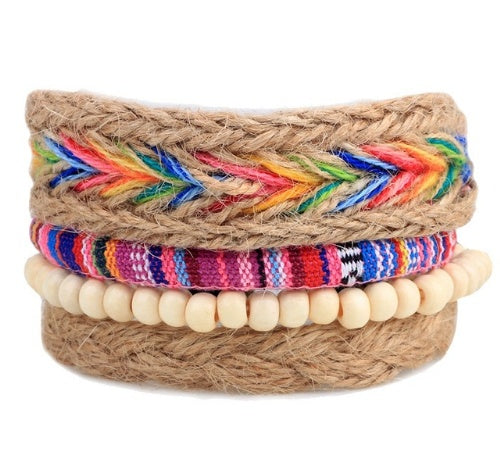 Pulsera de cuero para hombre, pulsera de cuentas multicapa, pulseras envolventes Punk para mujer, joyería Vintage punk para hombre