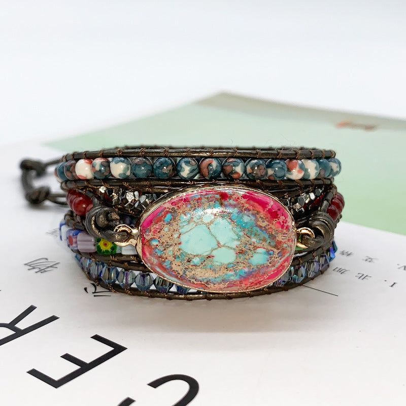 Imperial Stone Braided Bracelet Hand-Woven