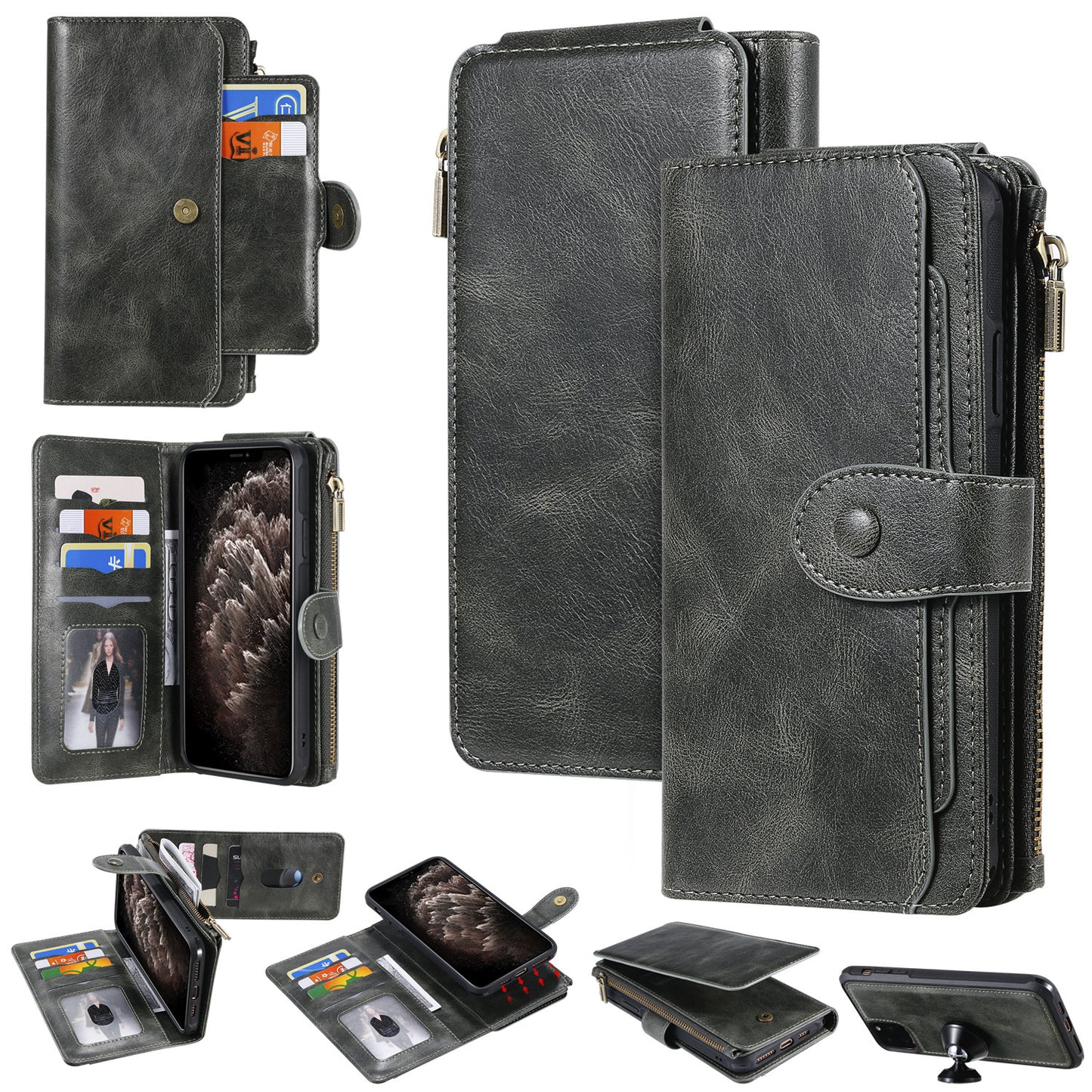 Compatible con funda tipo cartera con tapa para teléfono.