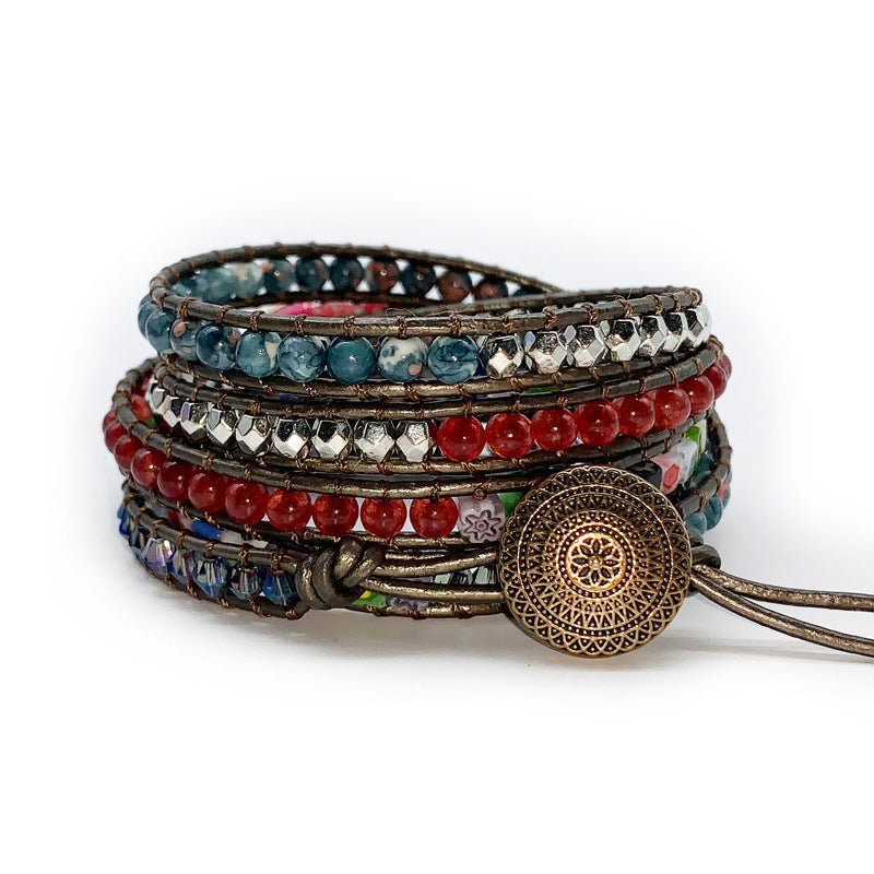 Imperial Stone Braided Bracelet Hand-Woven