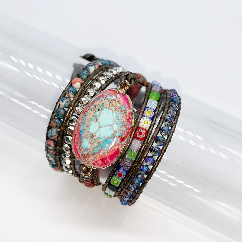 Imperial Stone Braided Bracelet Hand-Woven