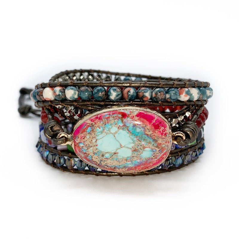 Imperial Stone Braided Bracelet Hand-Woven