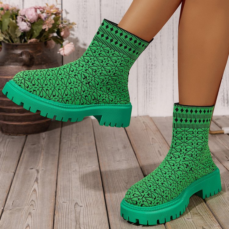 Nuevo Botas cortas Flying Woven Sports Independent de talla grande para mujer