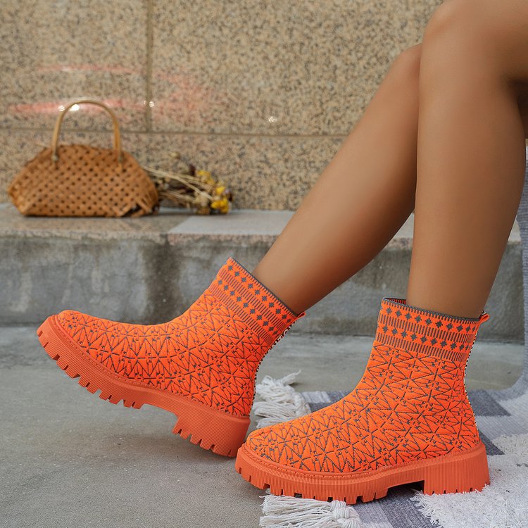 Nuevo Botas cortas Flying Woven Sports Independent de talla grande para mujer