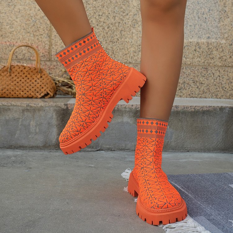 Nuevo Botas cortas Flying Woven Sports Independent de talla grande para mujer