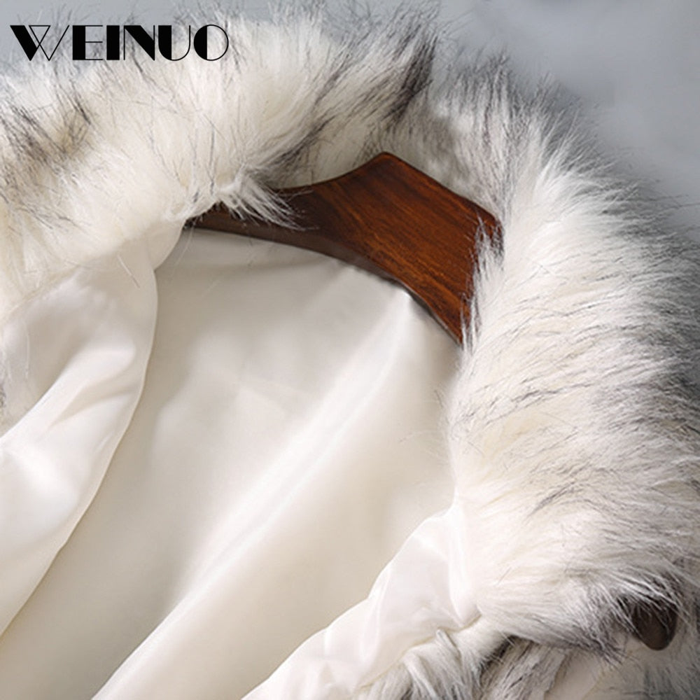 Faux Fur Vest Standing Collar Faux Fur Coat