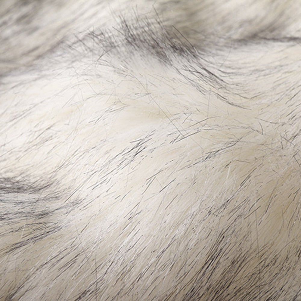 Faux Fur Vest Standing Collar Faux Fur Coat