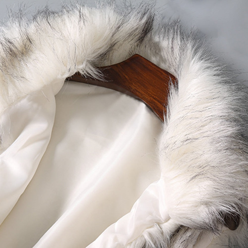 Faux Fur Vest Standing Collar Faux Fur Coat