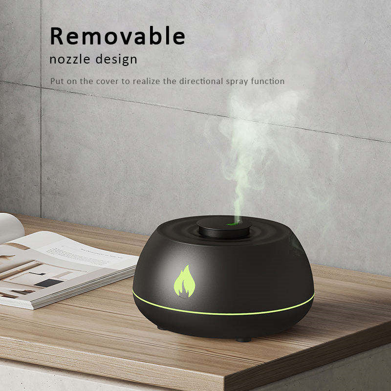 Humidificador de llama, difusor de aromaterapia, humidificador de aire para el hogar con luz de 7 colores, difusor de aceites esenciales con fragancia para habitación USB de 130ML